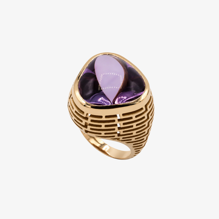 Salima Thakker Labyrinth Amethyst Ring, Size 53