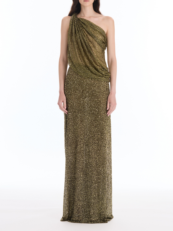 *VIRTUAL TRUNK SHOW* Oscar de la Renta One Shoulder Crystal All Over Embroidered Gown