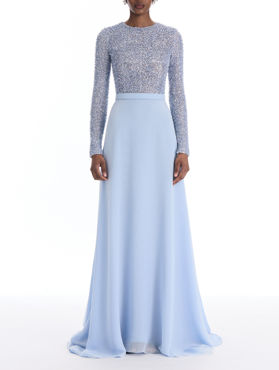 *VIRTUAL TRUNK SHOW* Oscar de la Renta Long Sleeve Beaded All Over Gown