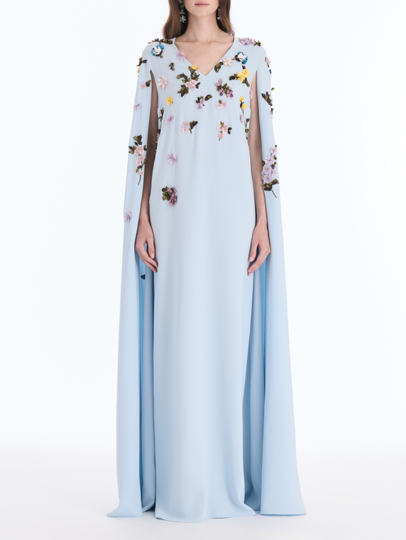 *VIRTUAL TRUNK SHOW* Oscar de la Renta Draped Sleeve Mixed Botanical On Lace Caftan