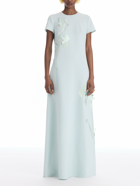 *VIRTUAL TRUNK SHOW* Oscar de la Renta Cap Sleeve Tonal Threadwork Embroidered Caftan