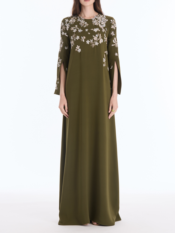 *VIRTUAL TRUNK SHOW* Oscar de la Renta Midi Sleeve Mixed Media Chrysanthemum Lace Caftan