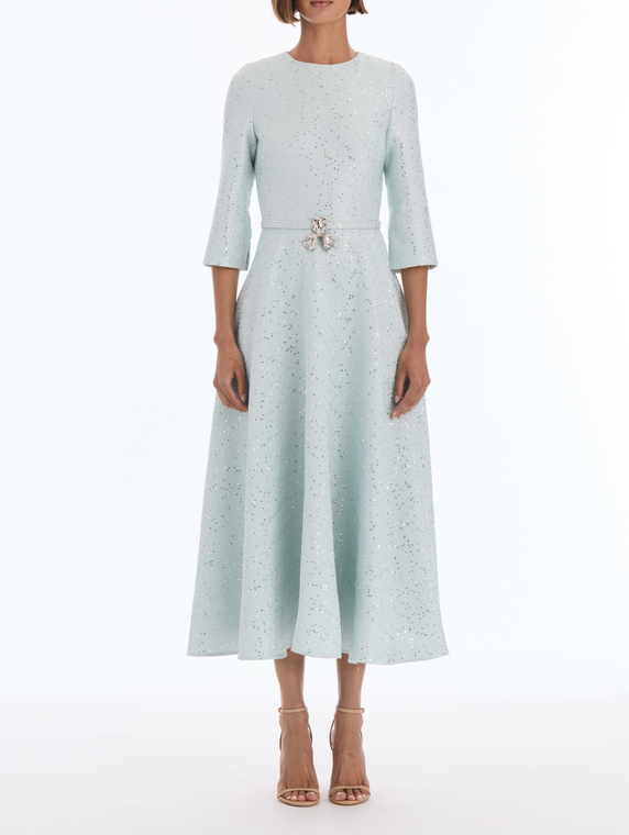 *VIRTUAL TRUNK SHOW* Oscar de la Renta Midi Sleeve Sequin Tweed Day Dress