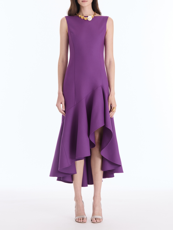 *VIRTUAL TRUNK SHOW* Oscar de la Renta Sleeveless Asymmetrical Hem Wool Day Dress
