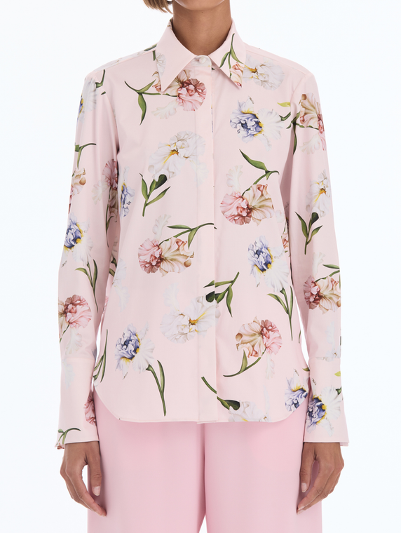 *VIRTUAL TRUNK SHOW* Oscar de la Renta Long Sleeve Painted Iris Poplin Blouse