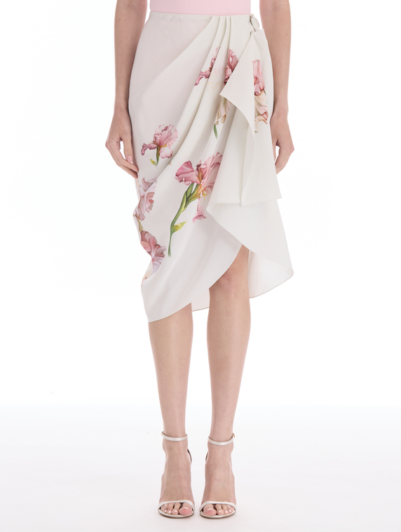 *VIRTUAL TRUNK SHOW* Oscar de la Renta Painted Iris Draped Skirt