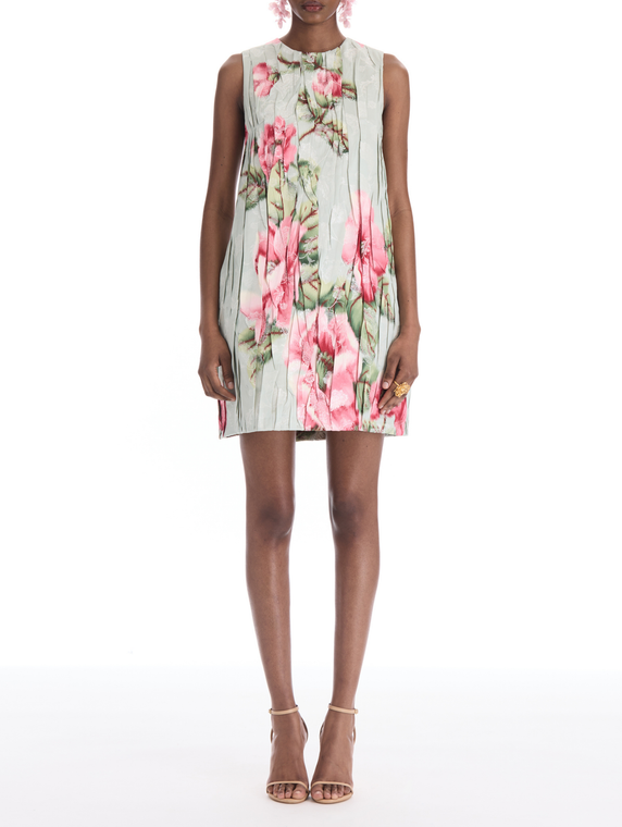 *VIRTUAL TRUNK SHOW* Oscar de la Renta Sleeveless Floral Chine Fil Coupe Jacquard Shift