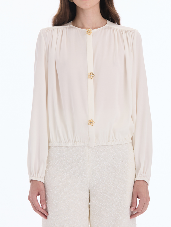 *VIRTUAL TRUNK SHOW* Oscar de la Renta Long Sleeve Georgette Blouse