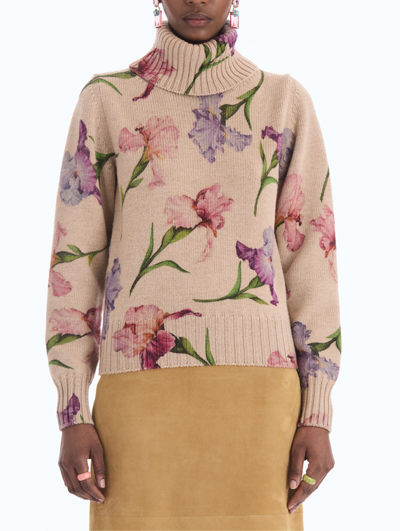 *VIRTUAL TRUNK SHOW* Oscar de la Renta Watercolor Iris Printed Pullover