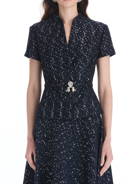 *VIRTUAL TRUNK SHOW* Oscar de la Renta Short Sleeve Sequin Tweed Jacket