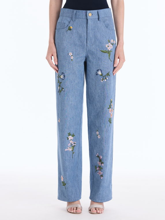 *VIRTUAL TRUNK SHOW* Oscar de la Renta Denim Embroidered Pant