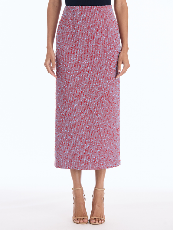 *VIRTUAL TRUNK SHOW* Oscar de la Renta Slubby Wool Tweed Gauze Pencil Skirt
