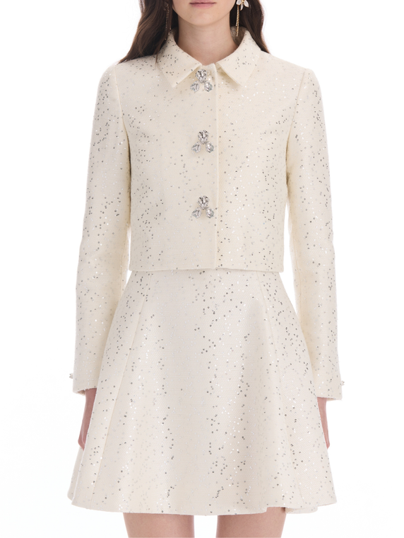 *VIRTUAL TRUNK SHOW* Oscar de la Renta Long Sleeve Sequin Tweed Jacket
