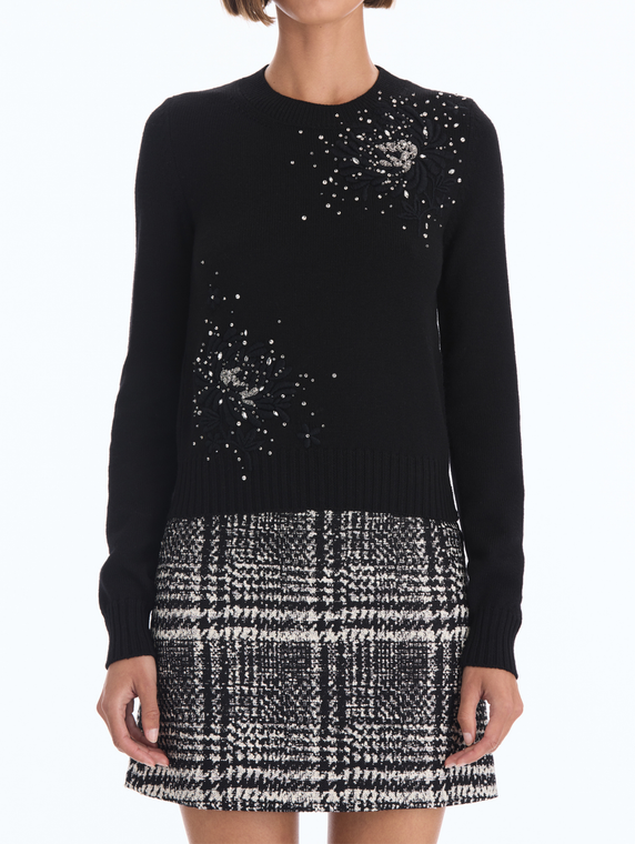 *VIRTUAL TRUNK SHOW* Oscar de la Renta Lazer Cut Embroidered Detail Pullover