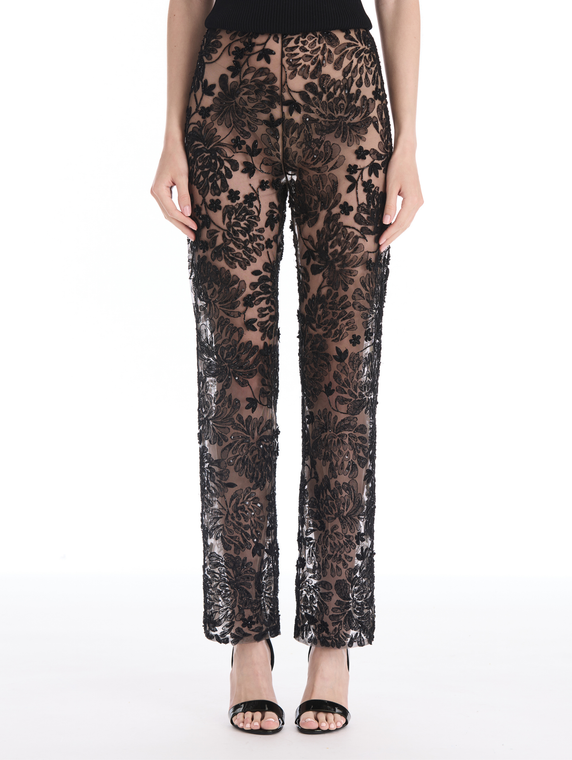 *VIRTUAL TRUNK SHOW* Oscar de la Renta Mixed Media Chrysanthemum Lace Pant