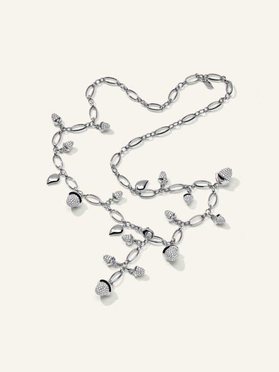 Tamara Comolli 18K White Gold Mikado Diamond Pavé Necklace, 56cm