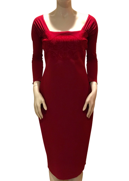 Chiara Boni La Petite Robe Pavlina Dress in Garnet, Size 44