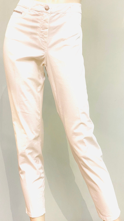 Fabiana Filippi Cropped Skinny Pants with Pocket Embellishment in White