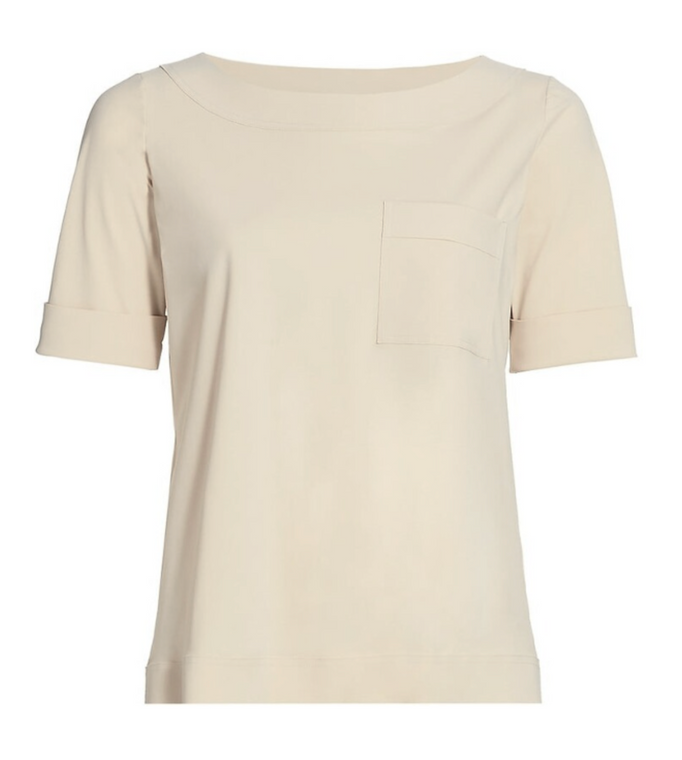 Chiara Boni La Petite Robe Trifonia Top in Cream, Size 44