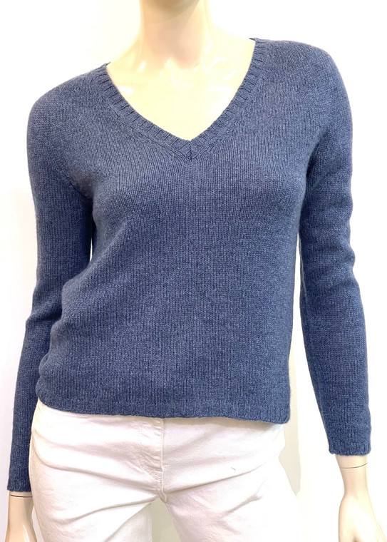 Fabiana Filippi Cashmere V-neck Sweater in Blue