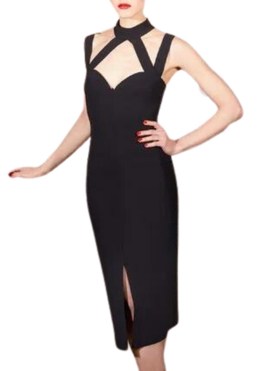 Chiara Boni La Petite Robe Shams Dress in Black, Size 40/44