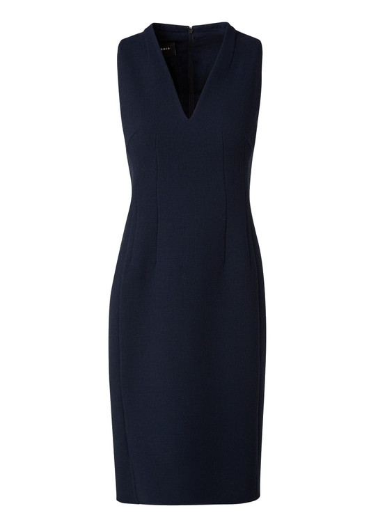 Akris Wool Crêpe Double-Face Sheath Dress in Navy