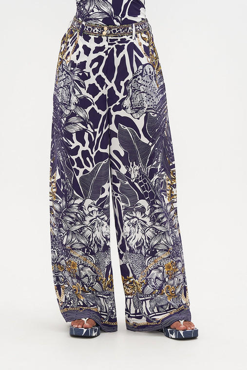 Camilla Wide Leg Waisted Pants in Wheres Your Head At