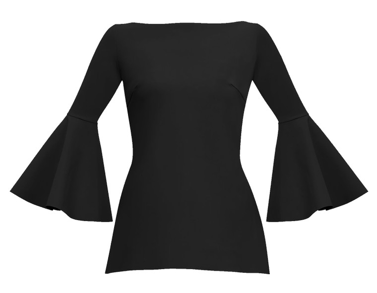  Chiara Boni La Petite Robe Natty Top in Black, Size 44/46