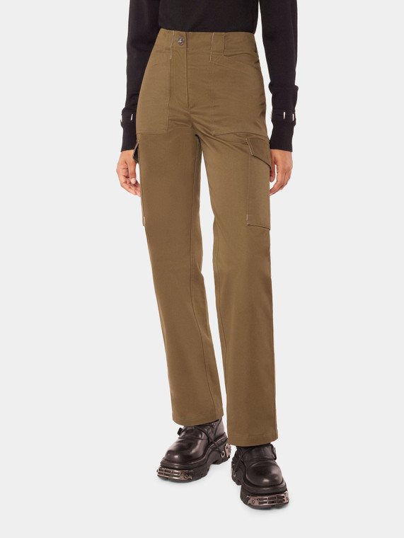 Rabanne Cargo Straight-Leg Trousers in Khaki