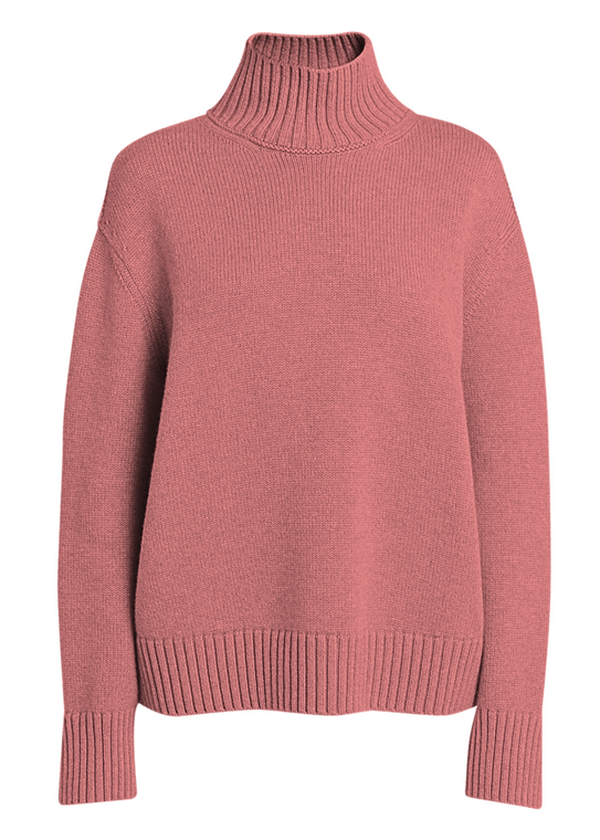 Loro Piana Women's Parksville Turtleneck Sweater in Winter Rose, Size Medium