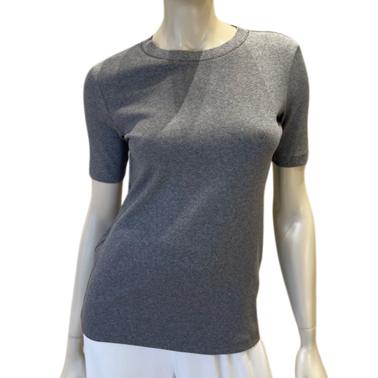 Fabiana Filippi Jersey T-Shirt in Rock Grey, Size 42