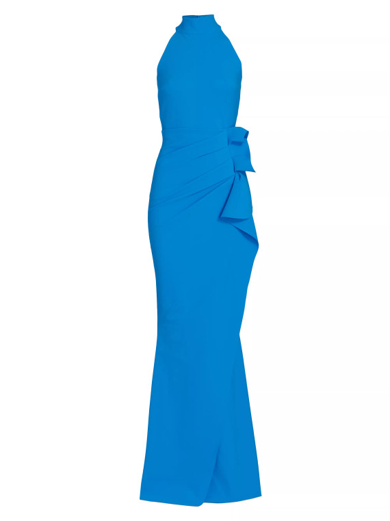 Chiara Boni La Petite Robe Gudrum Gown in Catalina Blue, Size 44