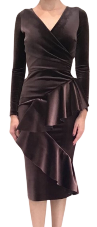 *VIRTUAL TRUNK SHOW* Chiara Boni La Petite Robe Viole Velvet Dress