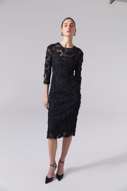 *VIRTUAL TRUNK SHOW - CHALET 2025 COLLECTION* Carolina Herrera Long Sleeve Crewneck Midi Dress