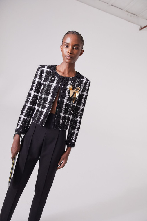 *VIRTUAL TRUNK SHOW - CHALET 2025 COLLECTION* Carolina Herrera Collarless Cropped Jacket