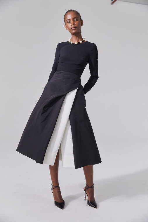 *VIRTUAL TRUNK SHOW - CHALET 2025 COLLECTION* Carolina Herrera Bracelet Sleeve Crewneck Full Skirt Layered Dress