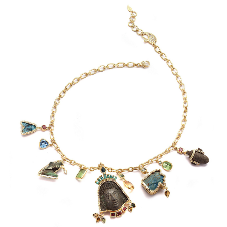 *VIRTUAL JEWELRY TRUNK SHOW* COOMI 20K Yellow Gold Antiquity "Goddess of Egypt" Necklace