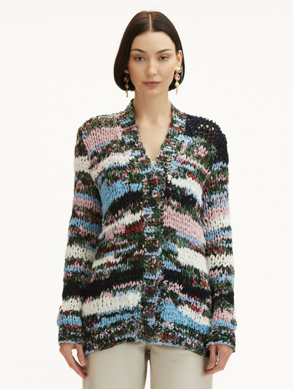 *SPRING 2025 VIRTUAL TRUNK SHOW* Oscar de la Renta Long Sleeve Button Front Chiffon Bias Cardigan