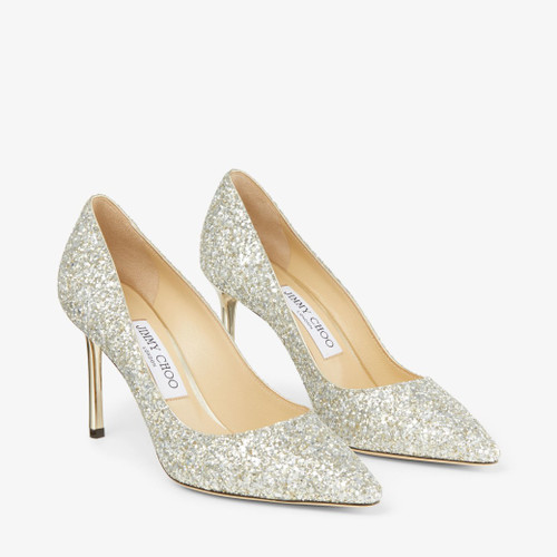 【GW限定値下げ】JIMMY CHOO Romy 85 Jimmy Choo Romy Woven Metallic Pump (Romy - Silver Mix)