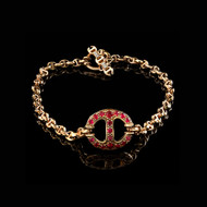 *SPECIAL ORDER* Hoorsenbuhs 18K Gold Single-Link Bracelet with Rubies (14mm)