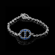 *SPECIAL ORDER* Hoorsenbuhs 18K Gold Single-Link Bracelet with Blue Sapphires (14mm)