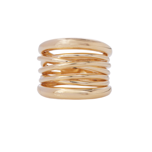 Sidney Garber 18K Yellow Gold Scribble Ring, Size 6.5