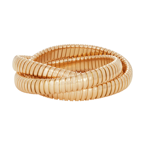 Sidney Garber 18K Yellow Gold 3 Band Rolling Bracelet (9mm), Size 16 ...