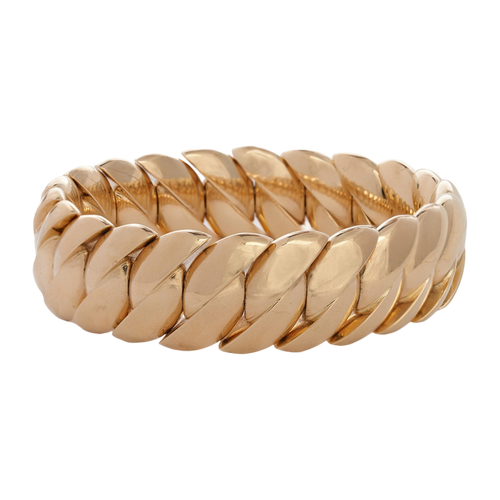 Sidney Garber 18K Yellow Gold Polish Wave Link Bracelet, 17cm