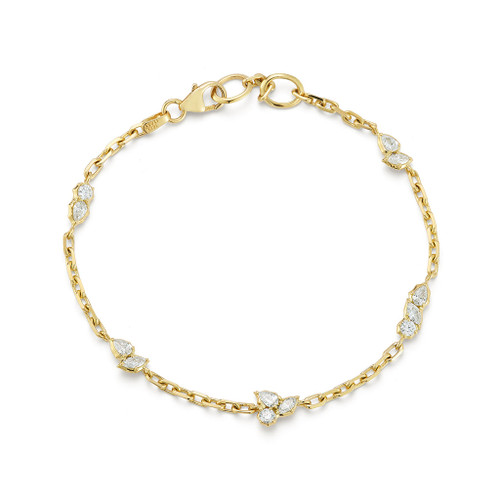 Jade Trau 18K Yellow Gold Posey Station Bracelet (JT1193BR-YG)
