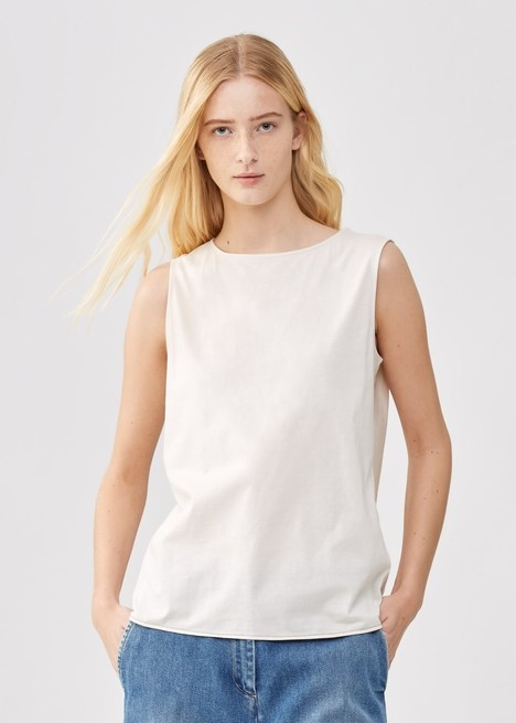 Fabiana Filippi Organic Cotton Cap Sleeve Shirt in White
