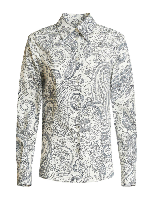 Tシャツ・カットソー ETRO SS25 Paisley print shirt (MRIC005299SP493 X0880) Etro Paisley Print Shirt in White
