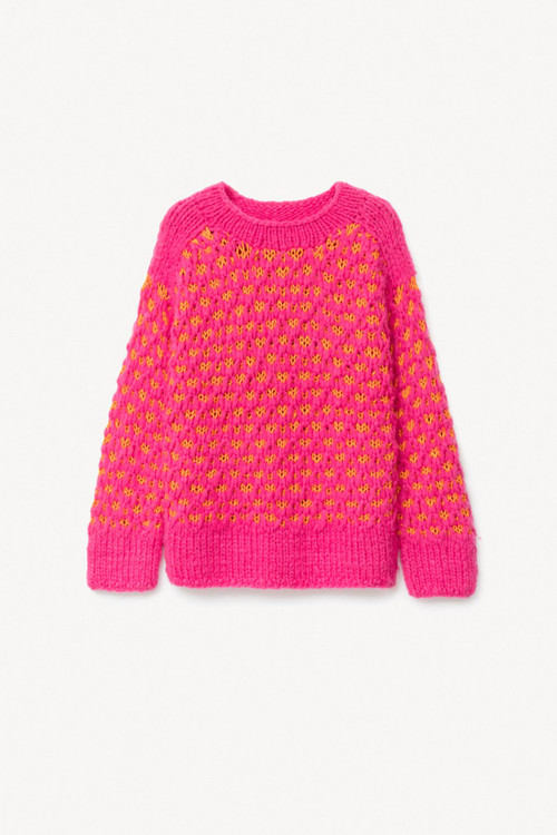 Iris Von Arnim Alani Cashmere/Silk Handknit Sweater in Fuchsia