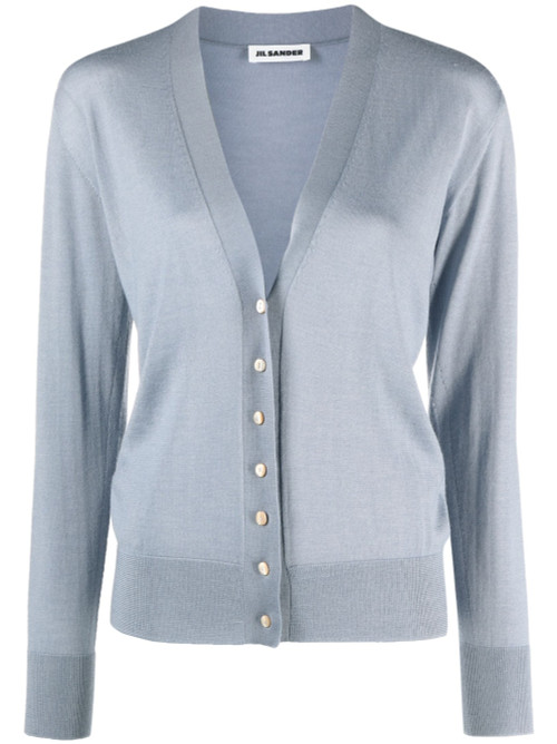 Jil Sander Boyfriend Fit Cardigan in Light Pastel Blue