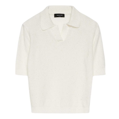 Fabiana Filippi Sequined Polo Shirt in Raffia